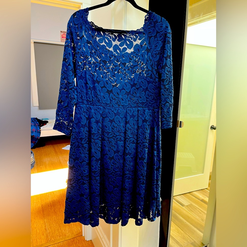 Muy sol blue dress lace 2X